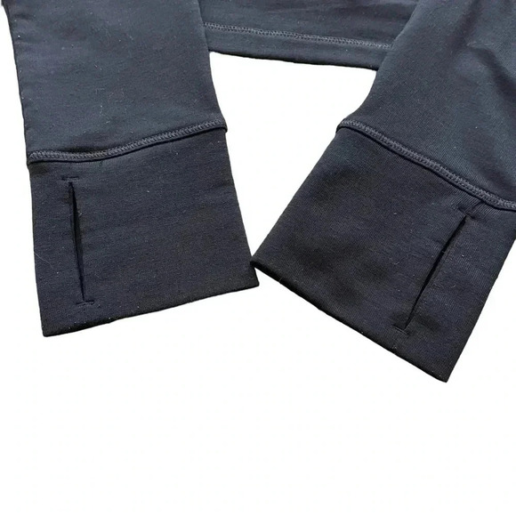 Lole Cropped Wool  Blend Mock Neck Black Crop Top Size Large - Picture 3 of 7